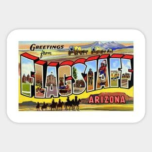 Greetings from Flagstaff, Arizona - Vintage Large Letter Postcard Sticker